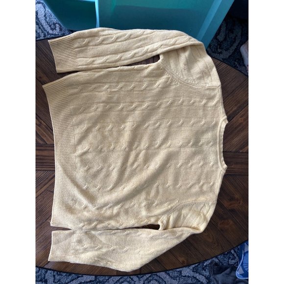 Dooney & Bourke Small Italy cashmere wool sweater yellow chamois - Picture 6 of 6